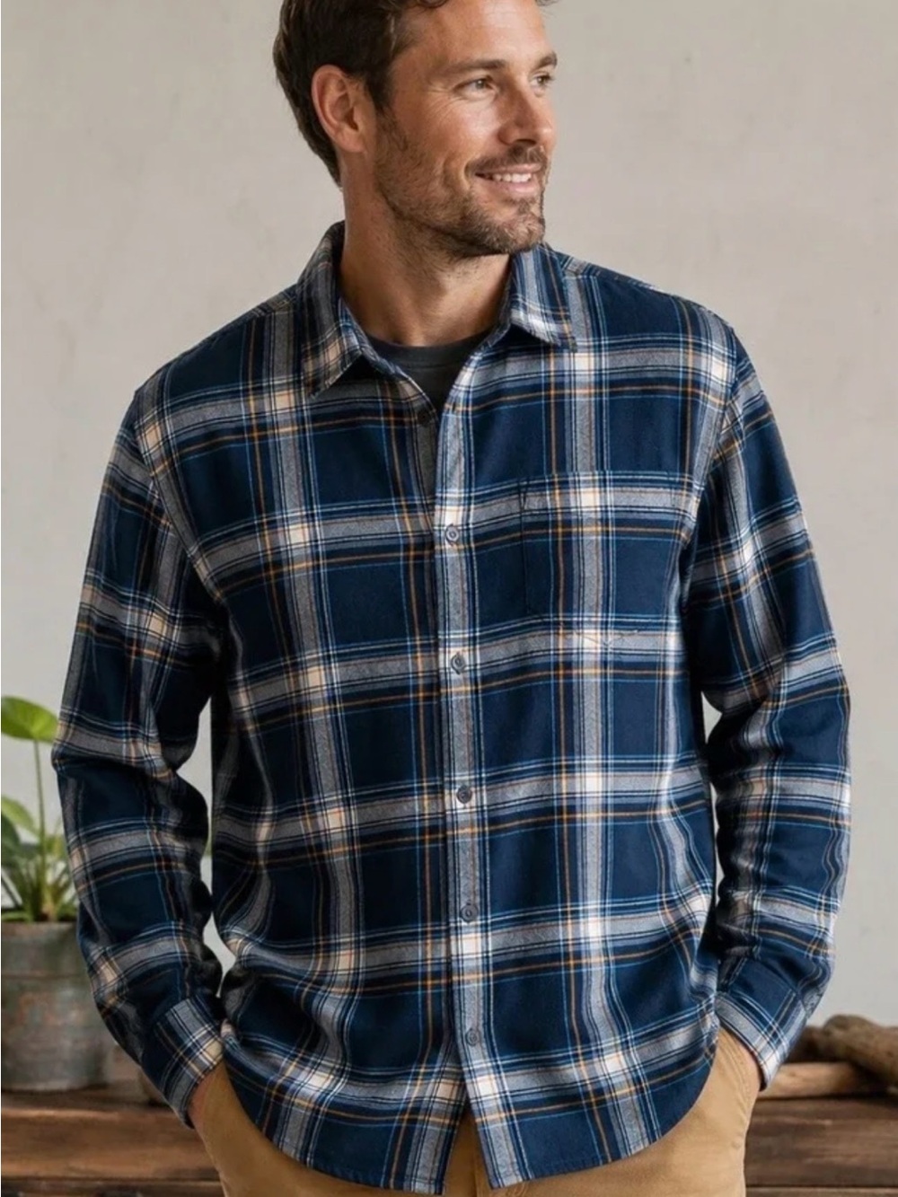 prAna Los Felize light flannel shirt Med SLIM